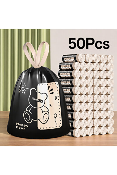Choice 50pcs 45x45cm 45x45cm 50Pcs Printed Tear-Free Drawstring Trash Bags Di...