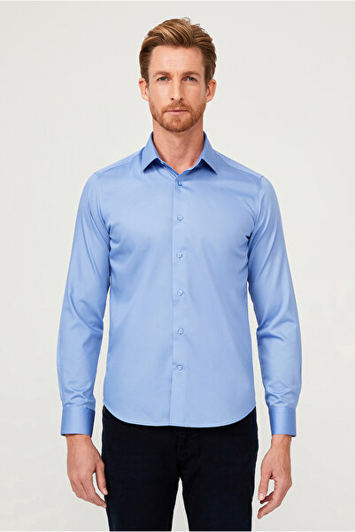 Kiğılı Cămașă clasică din bumbac din satin, cu mânecă lungă, slim fit