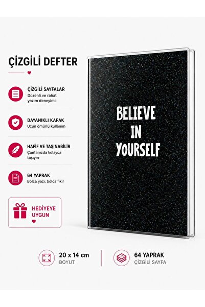 4nio Caietul Believe Black Glitter
