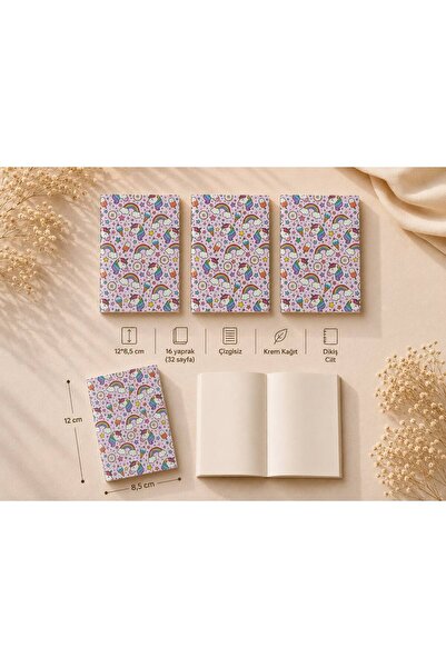 4nio Gökkuşağı 3'lü Mini Not Defter