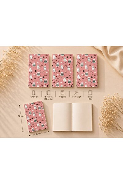 4nio Kedi 3'lü Mini Not Defter