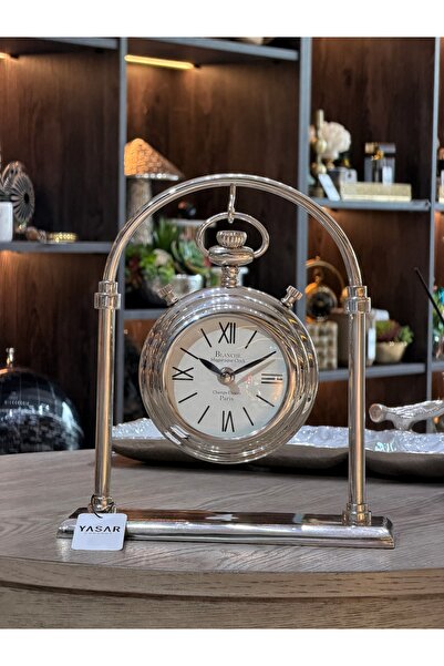 YASAR CONCEPT Arlune Masa Saati 25x28 Cm Gümüş