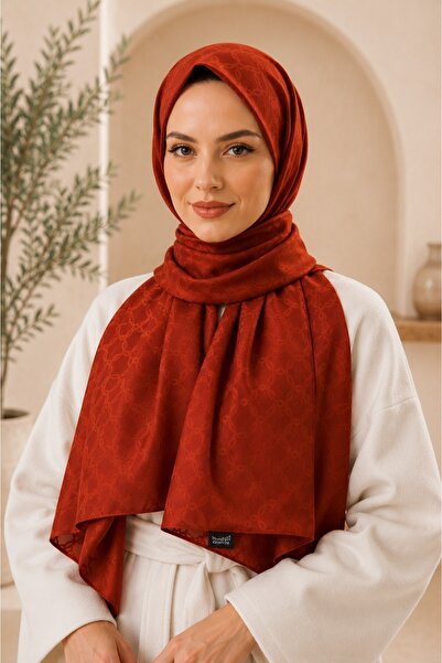 MİRSOY SCARF Lina Desen Kaymaz jakarlı Şal