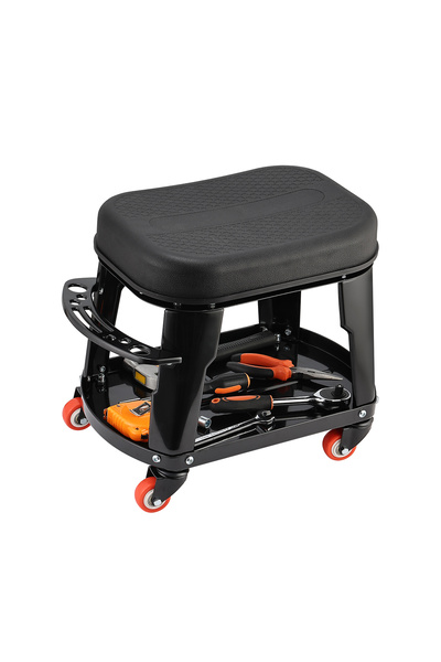 Lawazim Garage Mechanic Stool 41.5x27x35cm - Rolling Work Seat with Tool Tray...