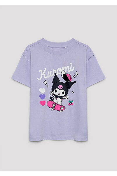 Mavi Kuromi Baskılı Mor Tişört Loose Fit / Bol Rahat Kesim 7610457-70523