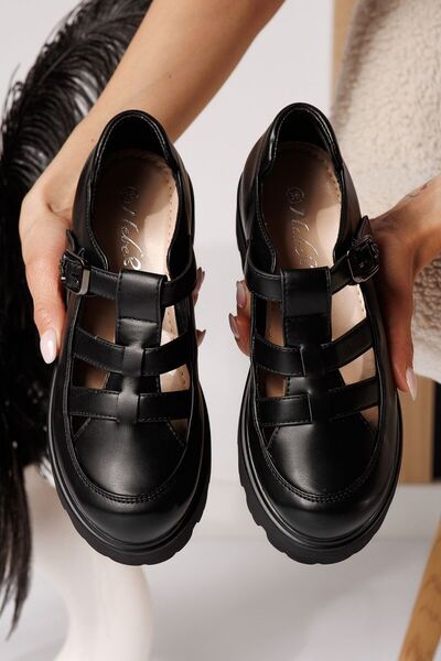 Zaira Pantofi casual dama negri din piele ecologica Zinnia #24562