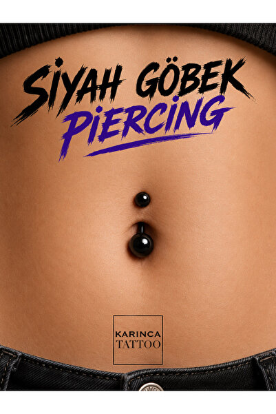 Karınca Piercing Siyah Göbek Piercingi Cerrahi Çelik Belly Piercing
