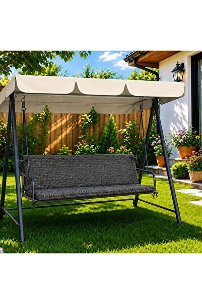 Lenjerii Deosebite Perna balansoar gradina 150x50x50 cm, doua segmente, gri m...