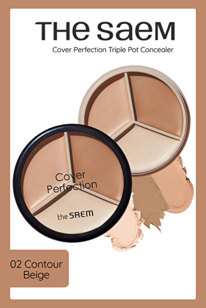 THE SAEM Cover Perfection Triple Pot 3'lü Kontür Paleti - 02 Contour Beige (V...