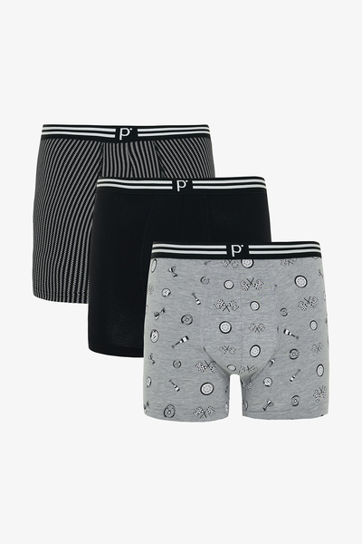 Penti Boxer pentru bărbați Race cu model geometric organic cu talie normală, ...
