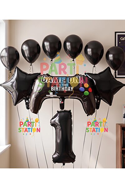 Parti Station Gamer Oyuncu Oyun Konsolu Yaş Folyo Balon Seti Gamer Oyuncu Pla...