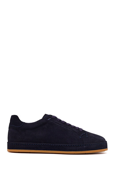 Derimod Men's Navy Blue Lace-Up Suede Leather Sneaker 26Sfd631210