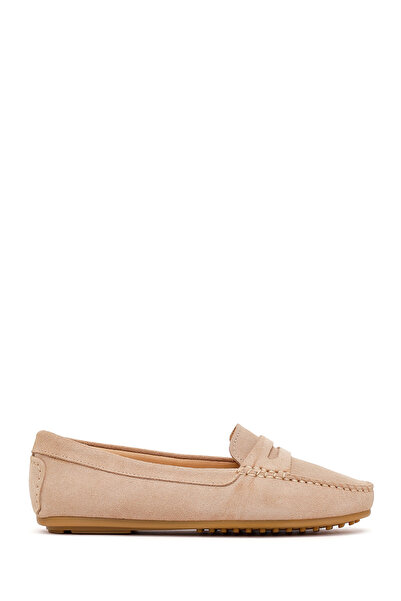 Derimod Kadın Bej Süet Deri Loafer 26PFD291210