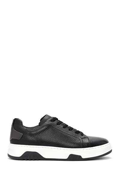 Derimod Erkek Siyah Bağcıklı Kalın Tabanlı Hakiki Deri Sneaker,Kışlık Spor Ay...