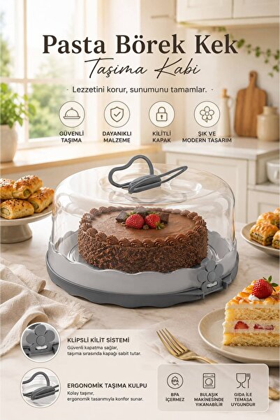 Tercih Home وعاء كيك الكراميل - حاوية تخزين كيك أنثراسايت - وعاء كيك - حاوية ...