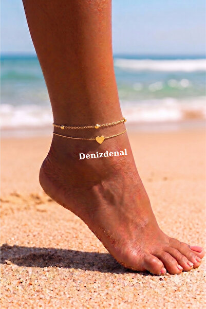 DENİZDENAL Kalpli Halhal 2li Set