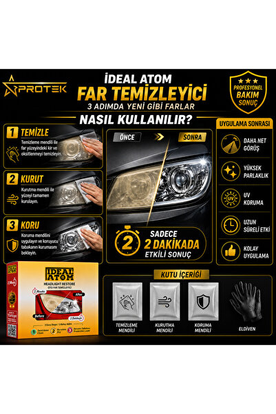 İDEAL ATOM Oto Far Temizleme