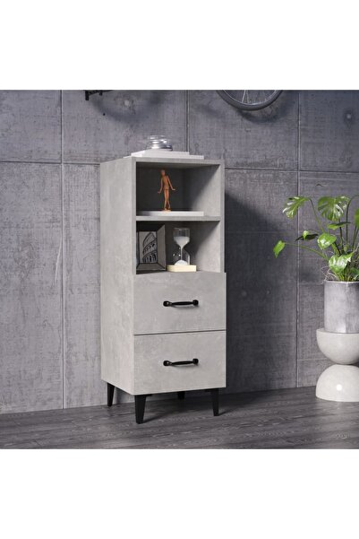 Concept Servantă, gri beton, 34,5x34x90 cm, lemn compozit