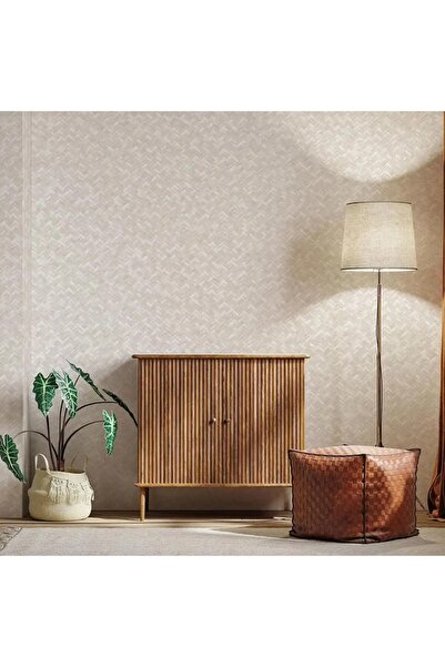 Adawall Vera 1511-2 Kabartmalı Geometrik Modern Hasır Desenli Duvar Kağıdı