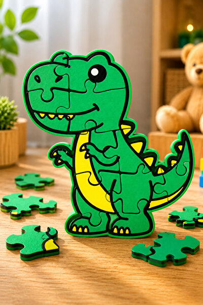 Qatman3d 3D Dinozor Puzzle Eğitici Çocuk Oyuncağı – Montessori Yapboz Aktivit...