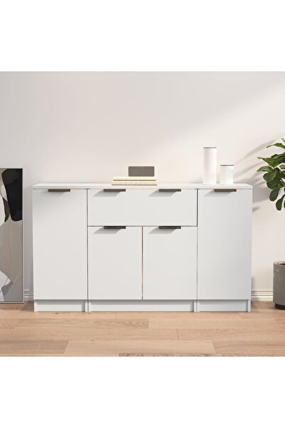 Concept Servante, 3 piese, alb, lemn compozit