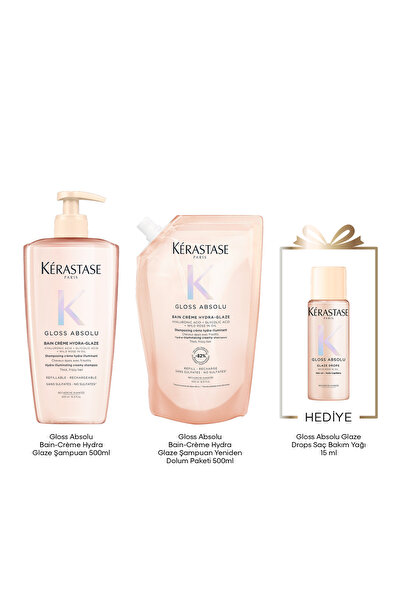 Kerastase Gloss Absolu Bain Crème Hydra-Glaze Refill Şampuan Seti