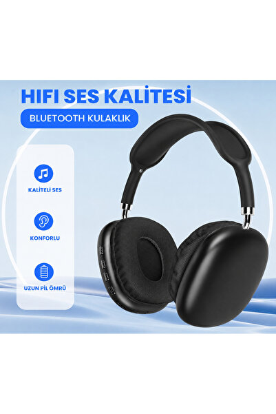 Genel Markalar P9 Air Max Uyumlu Kablosuz 5.0 Mikrofonlu Bluetooth P9 Kulaklı...