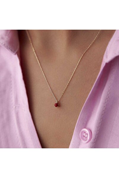 Cherry by Özkonak Tekli Mercan Tohum Kolye