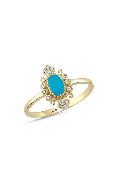 Sembol Gold 14 Ayar Akik Taşlı Vintage Altın Yüzük