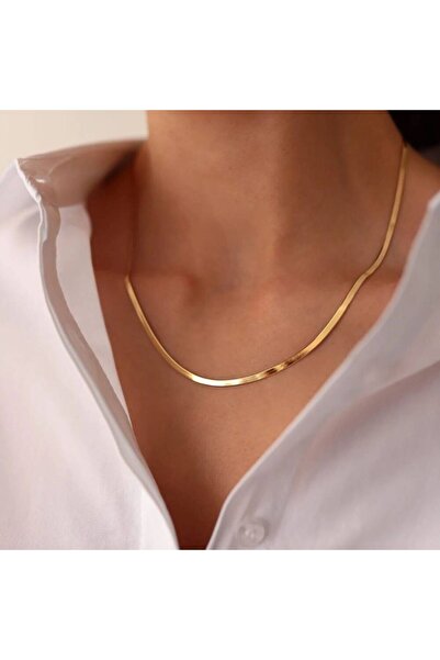 Sembol Gold 14 Ayar Altın Ezme Zincir 45 cm - 3 mm