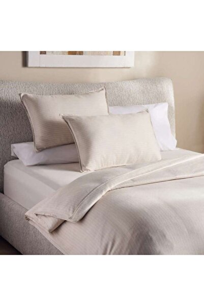 PAN HOME طقم غطاء لحاف بارك لين منسوج بخطوط، 3 قطع، مقاس سوبر كينج 260×220 سم...