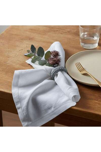 PAN HOME طقم مناديل ميران 12 قطعة 45x45 سم - أبيض