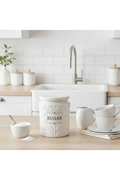 PAN HOME Carrisa Sugar Canister 1050ml -white