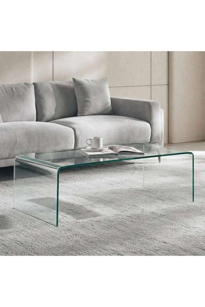 PAN HOME طاولة قهوة كلارا زجاج مقسى 12 ملم - شفاف