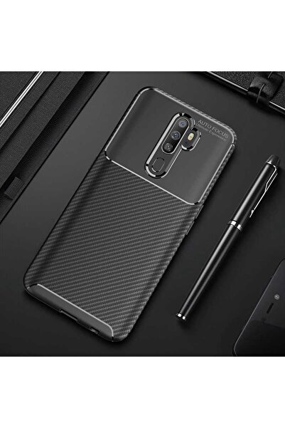 ZM STORE Oppo A5 / A9 2020 Kılıf Karbon Tasarımlı Harika Kesim Negro Kapak
