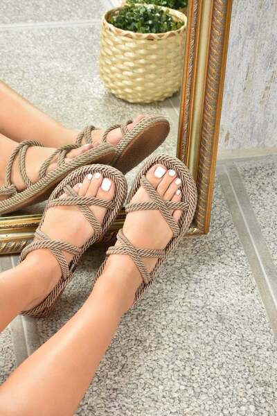 Fox Shoes Damensandalen aus Nerzstoff H596011704