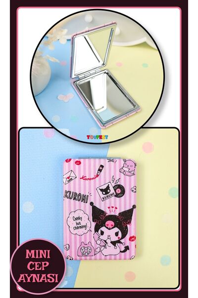 TOYFEST Kuromi Figürlü Mini Cep Aynası 8.6 cm X 6.2 cm - Parçalı Model 2