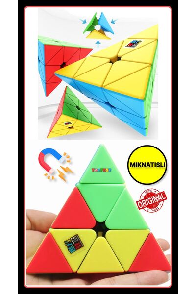 TOYFEST Moyu Meilong Pyramid Magnetic Cube - مكعب مغناطيسي ذكي بدون ملصقات
