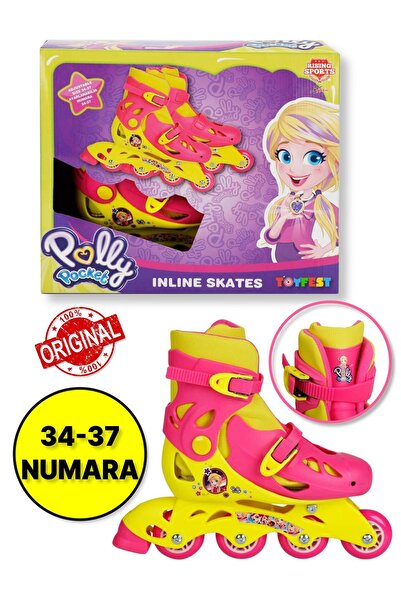 TOYFEST Polly Pocket Inline 4 Teker Paten - (34 - 37 Numara için Ayarlanabilir)