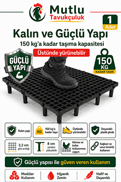 MUTLU TAVUKÇULUK Güvercin Tavuk Hindi Kaz Taban Izgarası 50x50 cm 1 Adet Plas...