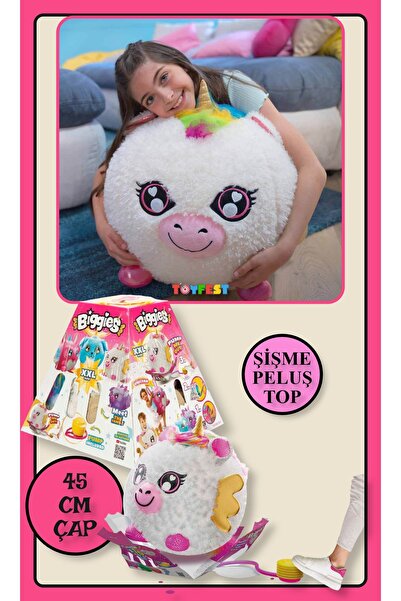 TOYFEST Sürpriz Unicorn Mega Şişme Peluş Top - 45 cm Çaplı