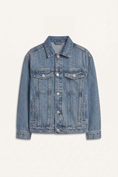 DeFacto Polo Yaka Mavi Jean Ceket Erkek Çocuk B6477A824SP