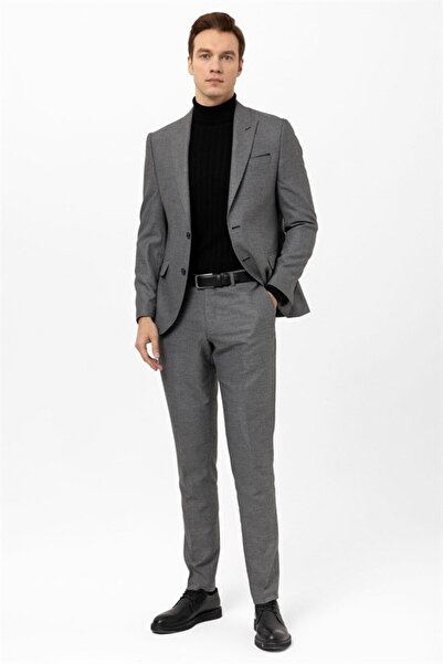 SÜVARİ Slimfit Armürlü Takım Elbise