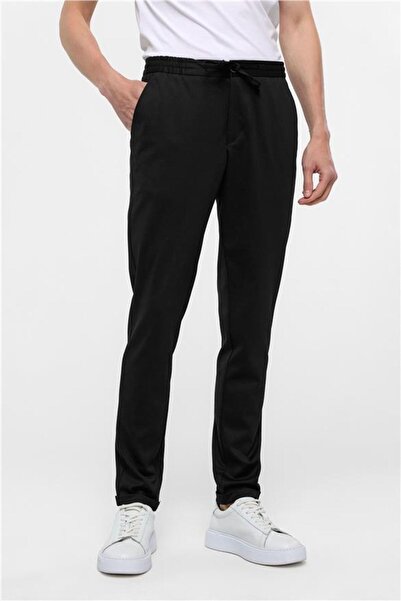 SÜVARİ Siyah Slim Düz Jogger Pantolon