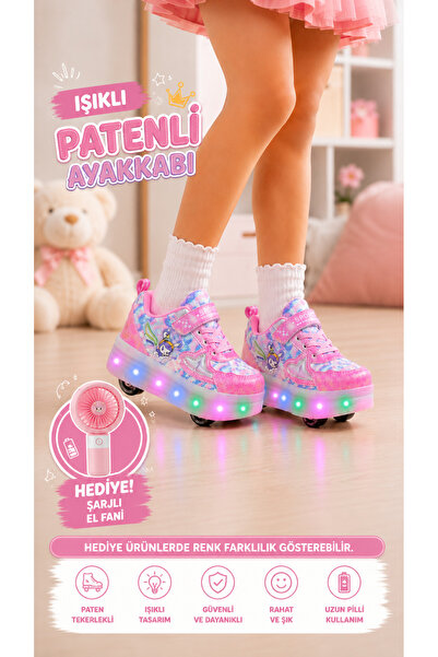 SOLERO Işıklı Patenli 4 Tekerlekli Spor & Paten Dönüşümlü Çocuk Ayakkabısı