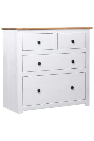 Concept Servantă, alb, 80 x 40 x 83 cm, lemn de pin, gama Panama
