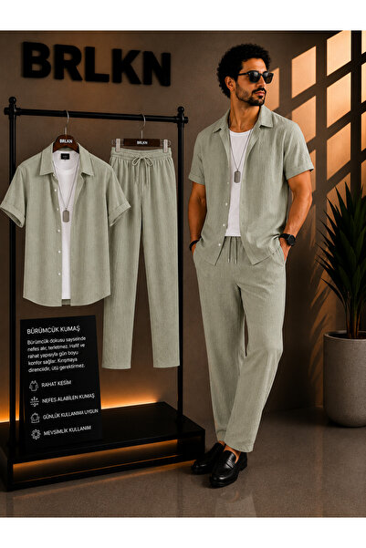 BRLKN Set de trening unisex, cu croială boyfriend, din țesătură Gofre, stil A...