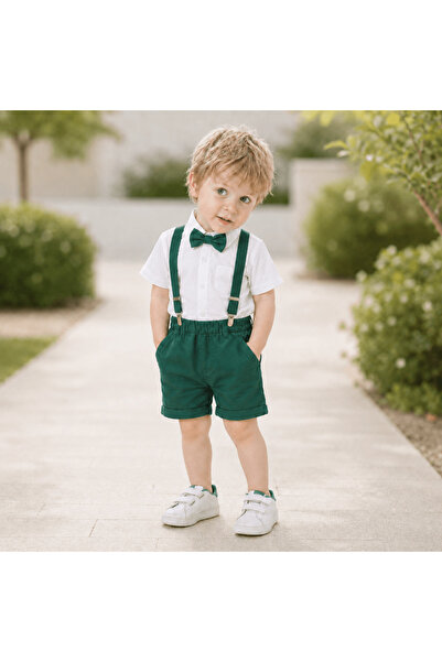 Kidohug Costum elegant de vara Kidohug Forest Breeze, Camasa cu maneca scurta...