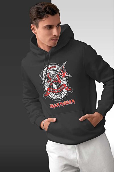 buzagi tasarım ürünleri Iron Maiden Oversize Hooded Unisex Sweatshirt