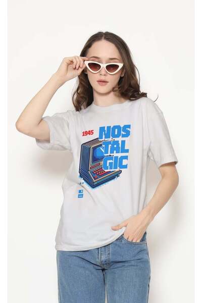 buzagi tasarım ürünleri Urban Regular Fit Unisex White T-Shirt